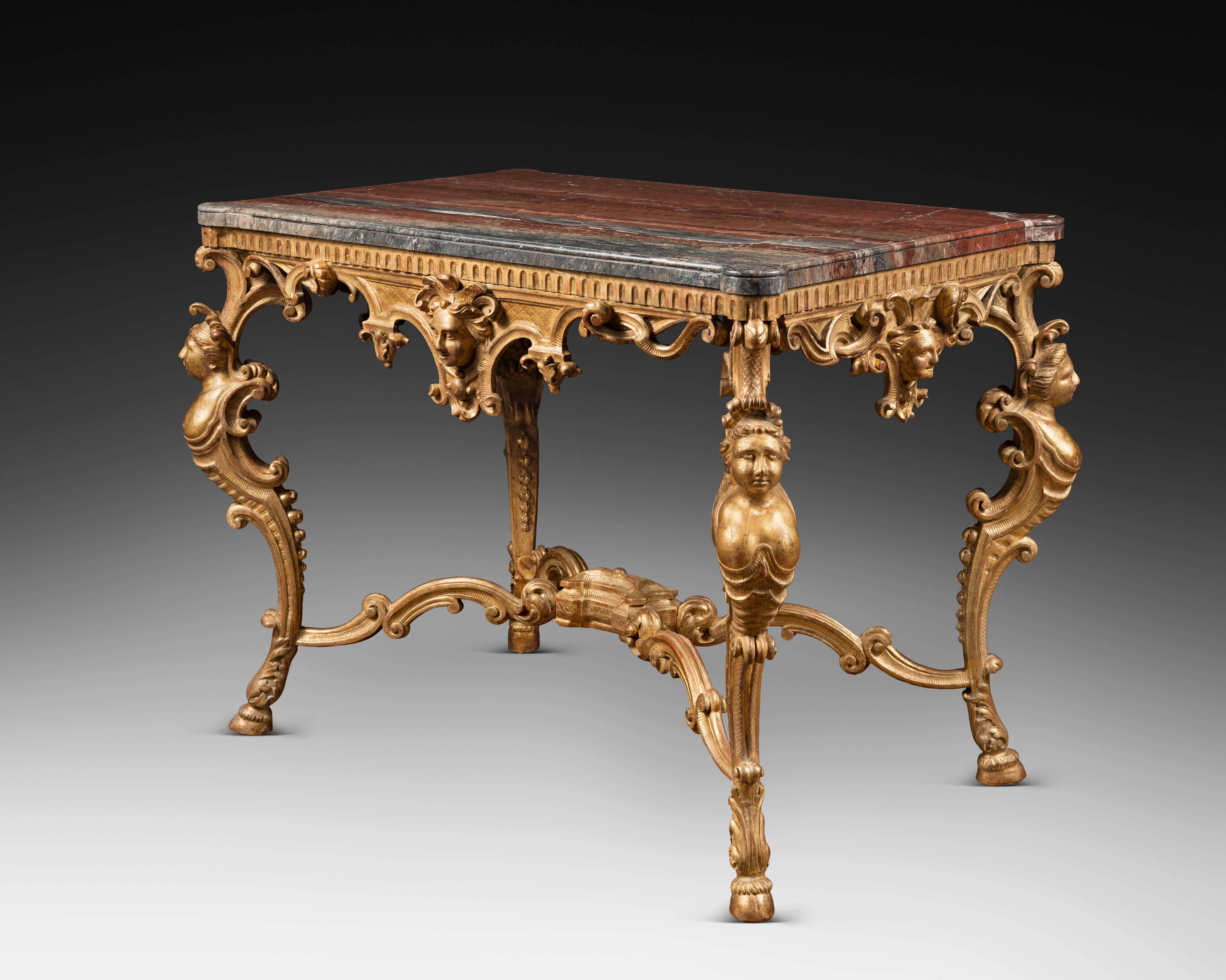 An Italian Mid 18th Century gilt wood center-table
